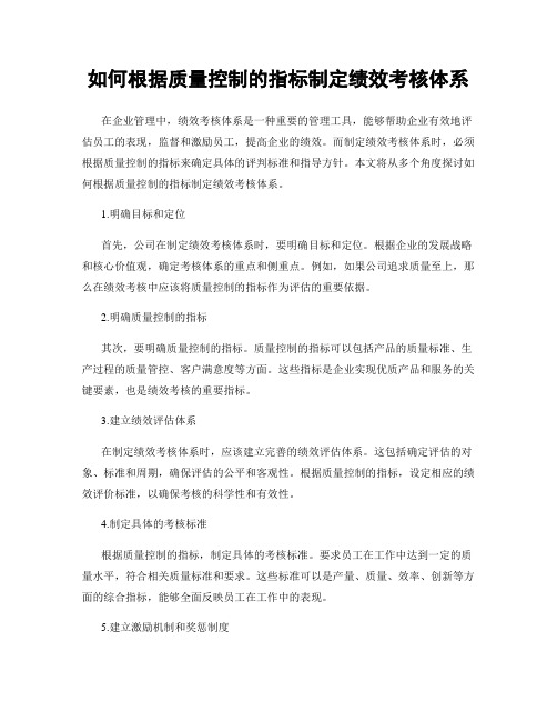 如何根据质量控制的指标制定绩效考核体系