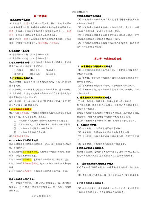 自学考试行政组织理论复习总结