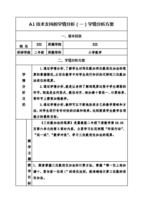 信息技术2.0A1学情分析方案