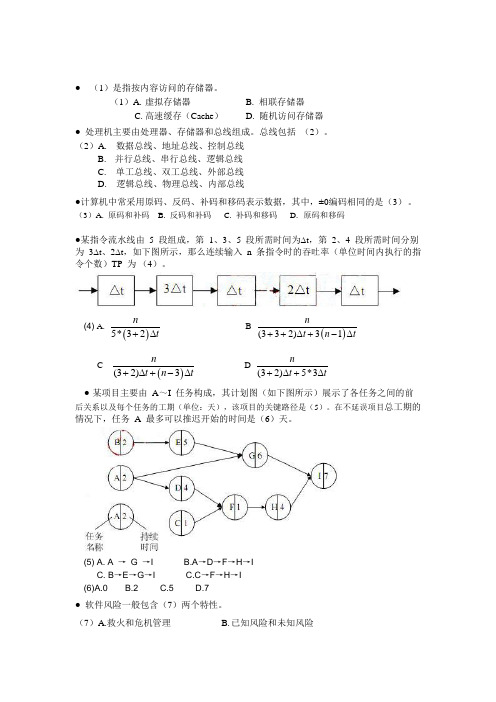 2009年上半年软考网络工程师上午下午试题及答案详解