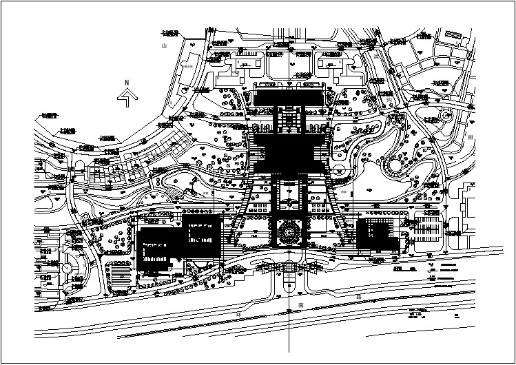 【设计图纸】大学广场建筑施工图总平面图sgt(精选CAD图例)