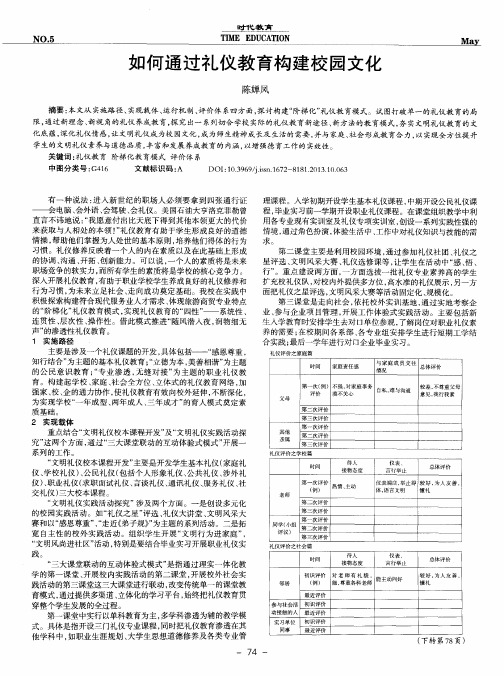 如何通过礼仪教育构建校园文化