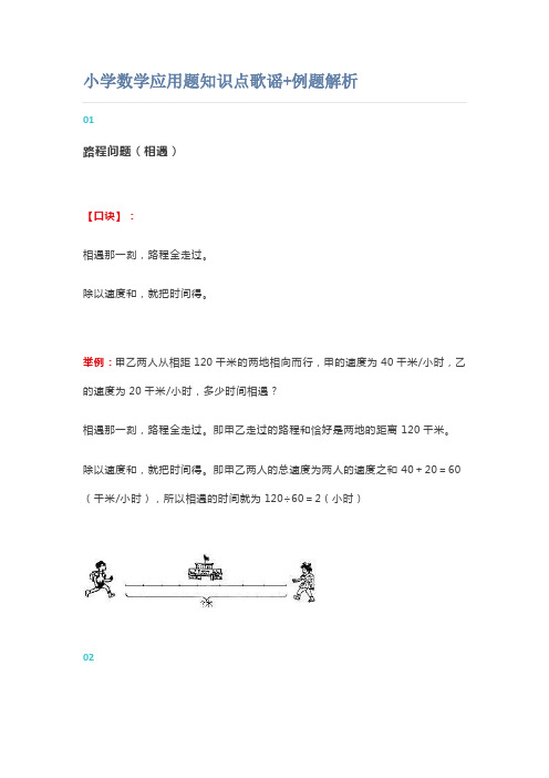 【最新推荐】小学数学应用题知识点歌谣+例题解析