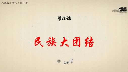 人教版八年级历史下册第12课《民族大团结》精美课件(22张PPT)
