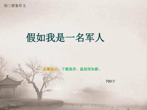 初三想象作文《假如我是一名军人》700字(总10页PPT)