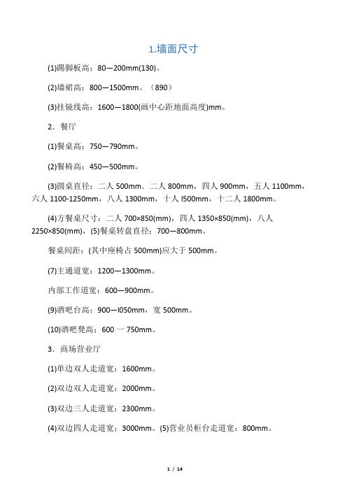 (完整版)人体工程学室内设计尺寸(整