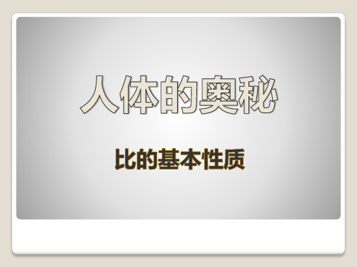 青岛版数学六上第四单元《人体的奥秘比》ppt课件