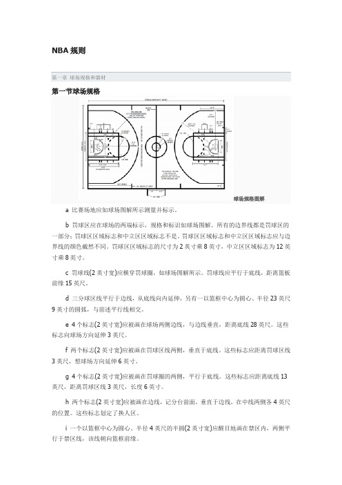 NBA官方篮球规则