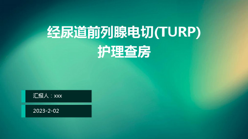 经尿道前列腺电切(TURP)护理查房PPT课件