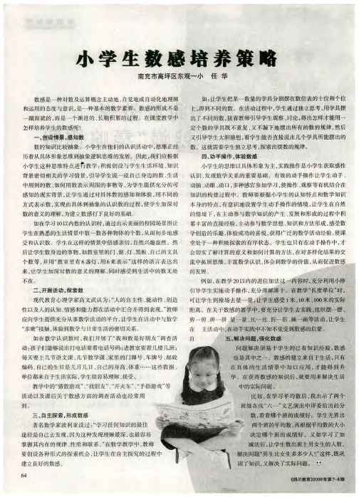 小学生数感培养策略