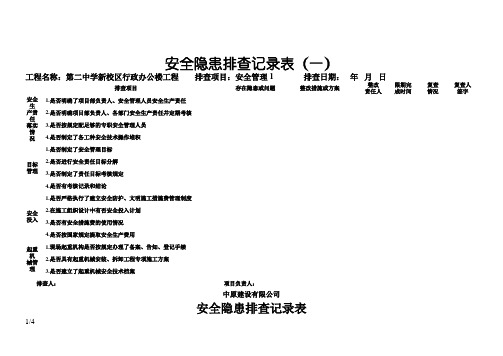 安全隐患排查记录表