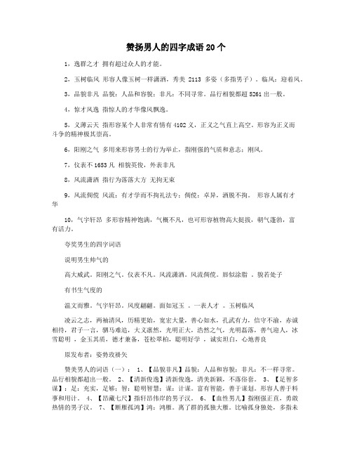 赞扬男人的四字成语20个