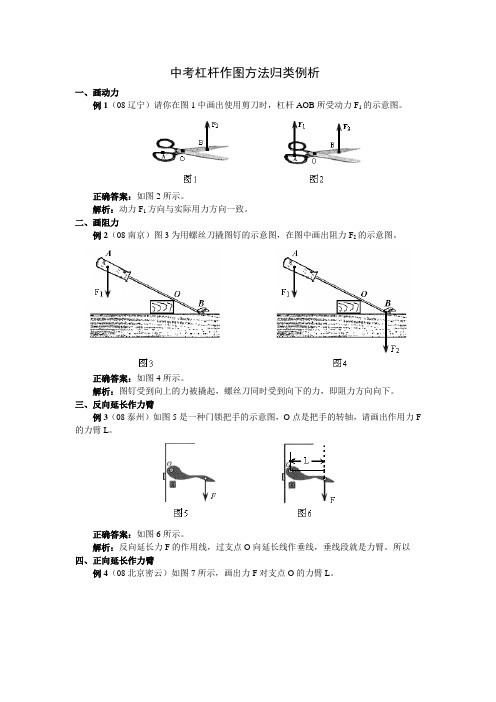 中考杠杆作图方法归类例析