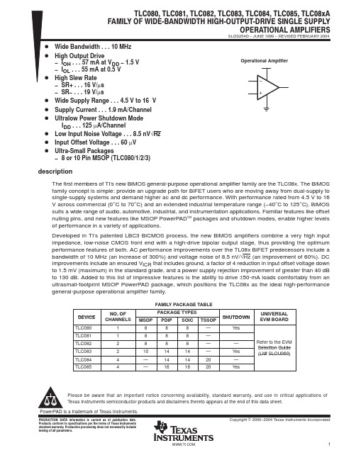 TLC082CDR资料