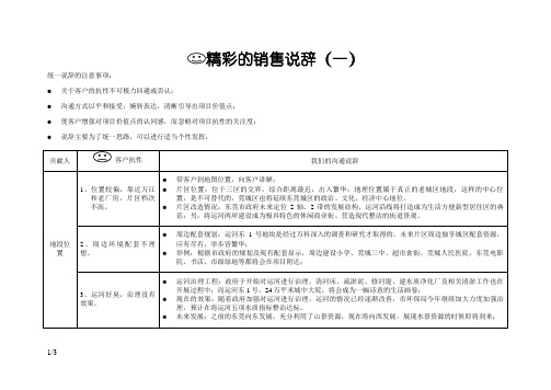 万科房地产客户抗性说辞