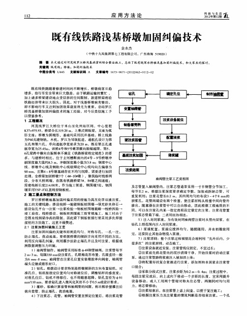 既有线铁路浅基桥墩加固纠偏技术