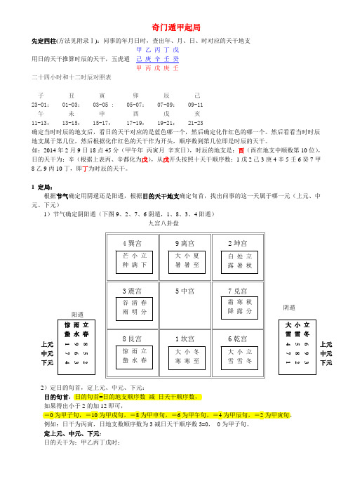 奇门遁甲起局详解