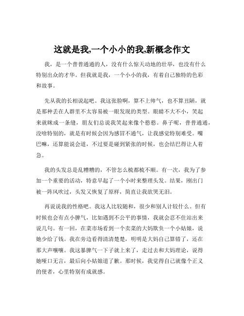 这就是我,一个小小的我,新概念作文