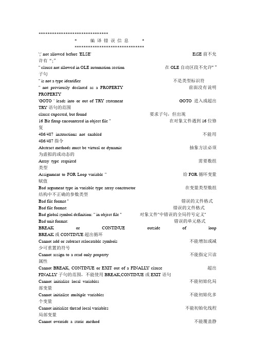 delphi常见编译和运行错误