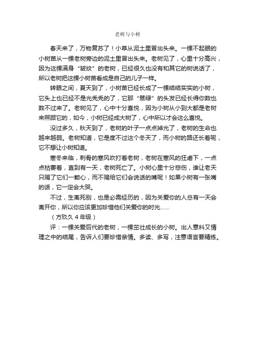 老树与小树_作文450字_小学写景作文_