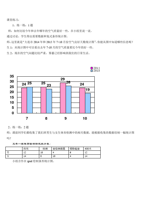 【2021教学教材】复式条形统计图 练习