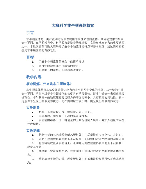 大班科学非牛顿流体教案