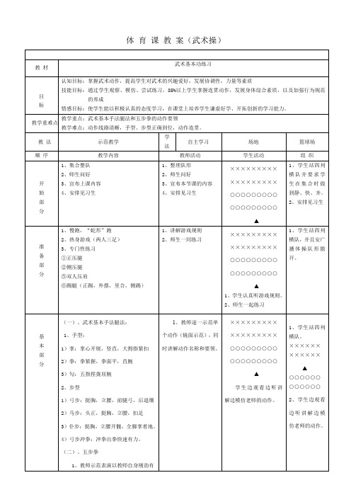 武术五步拳教案