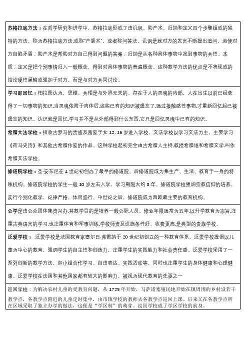 外国教育史重点复习资料