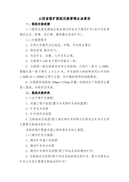 山西省煤矿图纸交换管理办法相关要求