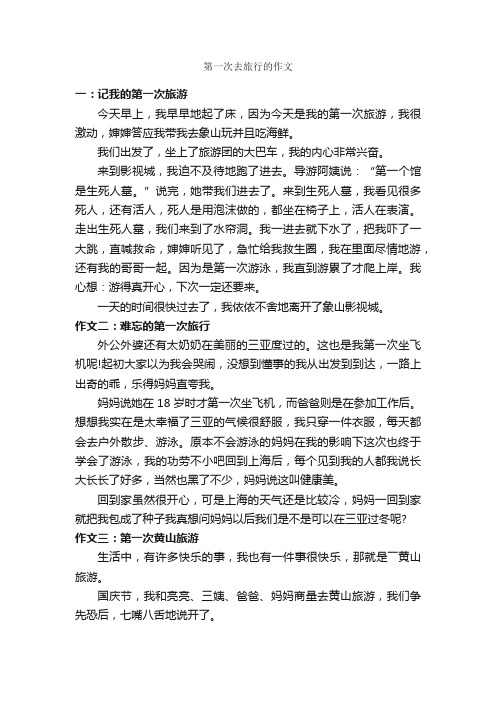 第一次去旅行的作文_作文300字_第一次作文_