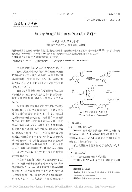 熊去氧胆酸关键中间体的合成工艺研究_朱颖熹