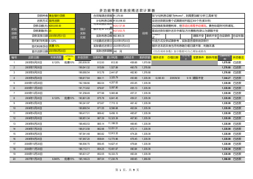 多次提前还款计算器-史上最强(等额本息、等额本金)宏代码计算