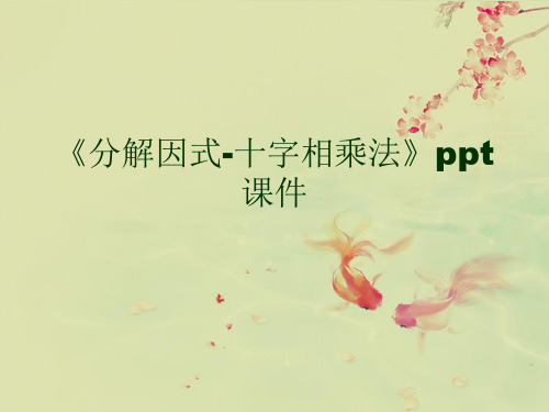 《分解因式-十字相乘法》ppt课件