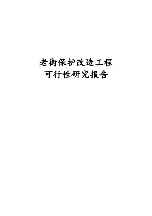 最新版老街保护改造工程可行性研究报告