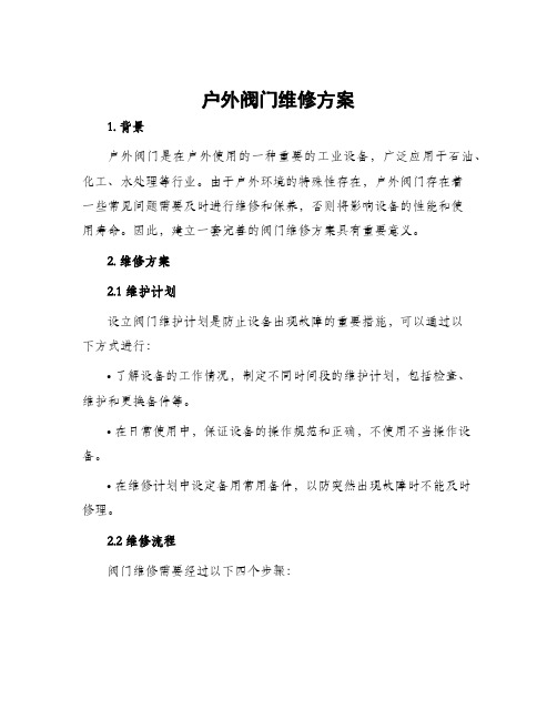 户外阀门维修方案