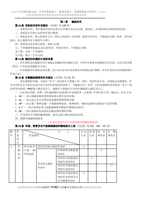 上海铁路局《行规》第二章