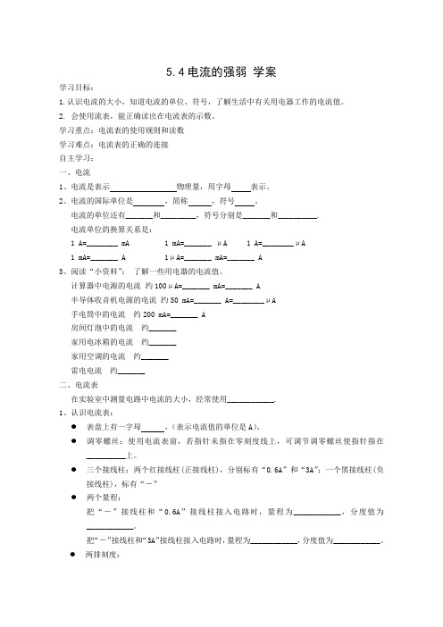 电流的强弱 学案doc