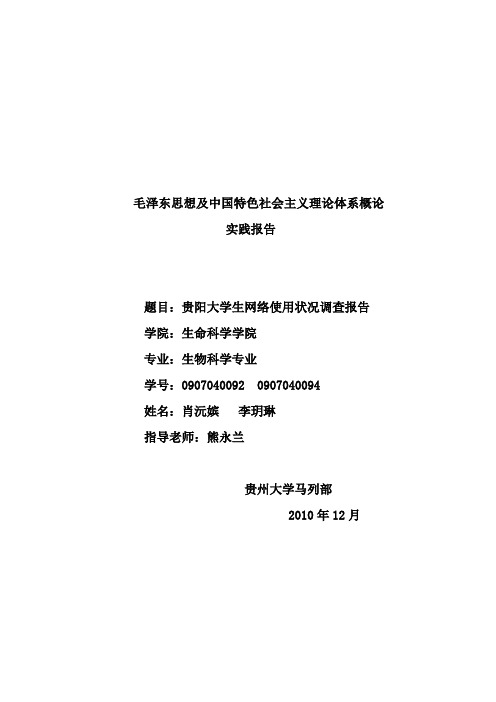 大学生网络使用状况调查报告