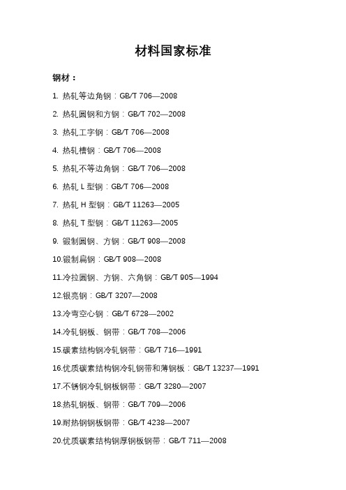 金属非金属材料国家标准