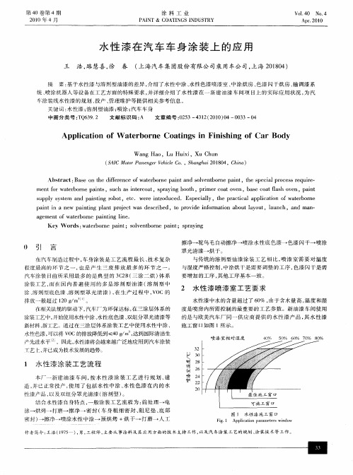 水性漆在汽车车身涂装上的应用