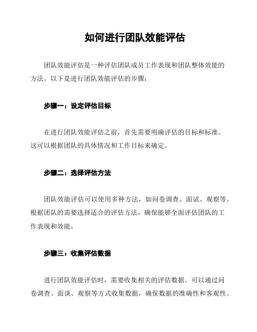 如何进行团队效能评估