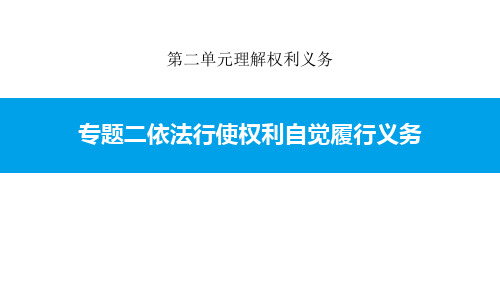 《专题二 依法行使权利 自觉履行义务》理解权利义务PPT课件-八年级道德与法治下册