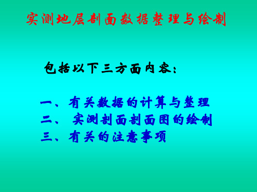 实测地层剖面数据整理与绘制