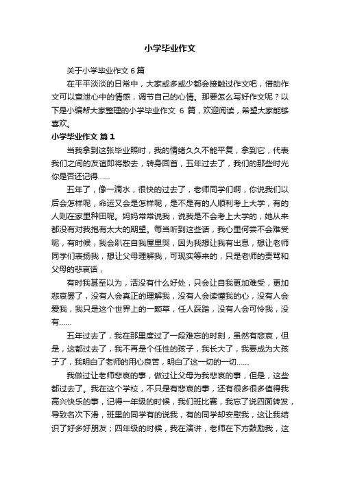 关于小学毕业作文6篇