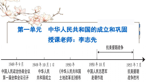 李志先：人教部编版初中历史八年级(下)第一单元复习《中华人民共和国的成立和巩固》课件(共24张PPT)