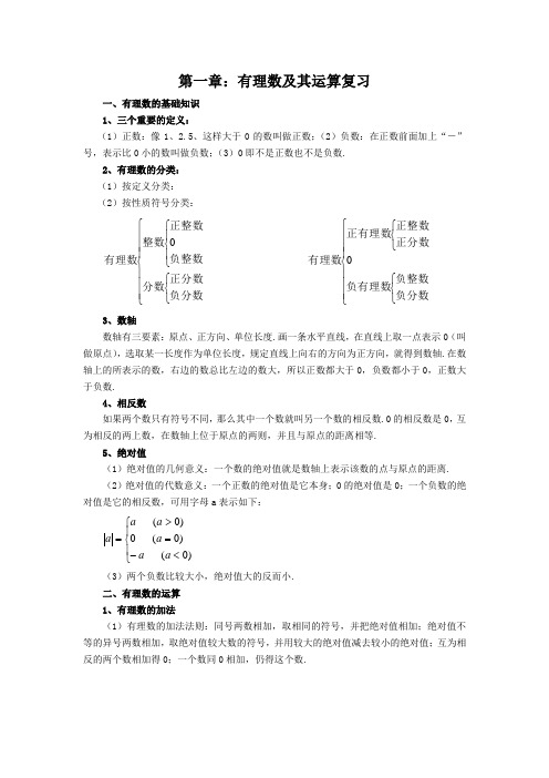 新人教版初一数学1~5章知识点及对应例题归纳