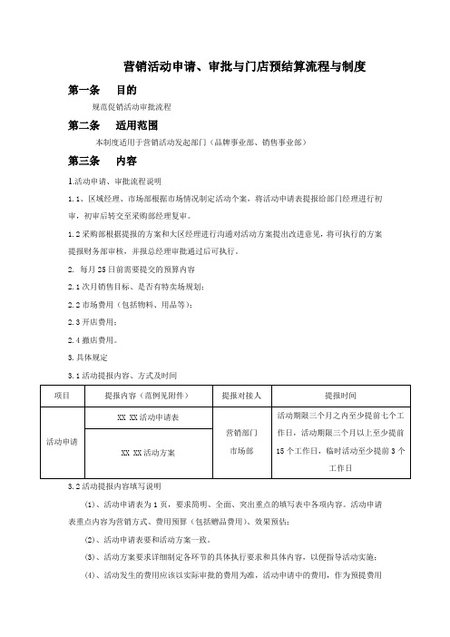 营销活动申请审批流程