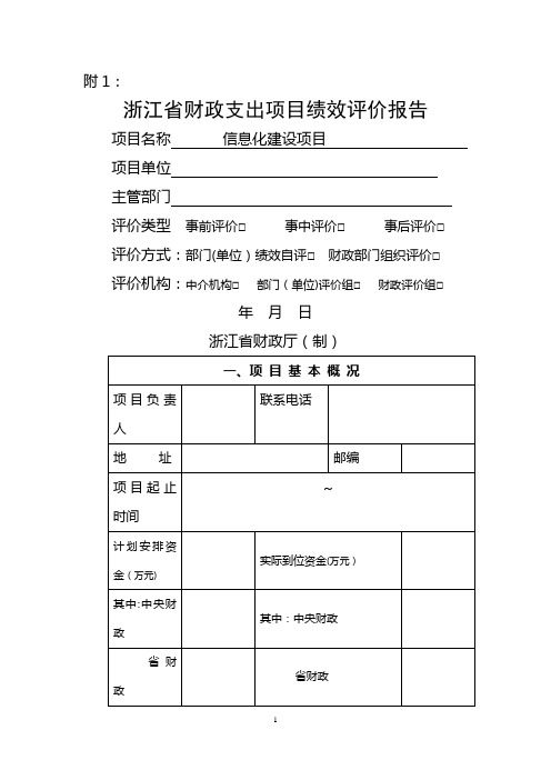 信息化建设项目绩效评价报告