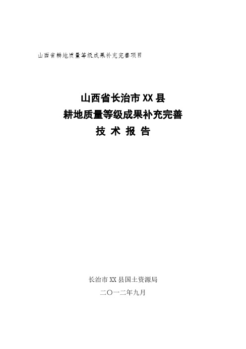 推荐-XX县耕地质量等级补充完善技术报告 精品