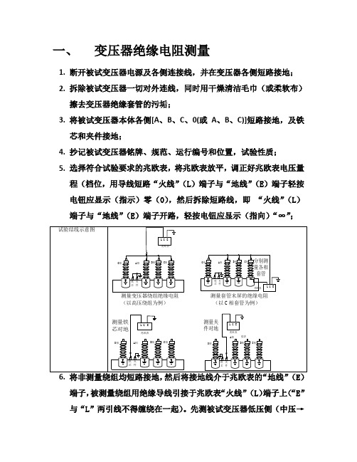 变压器等设备试验操作标准